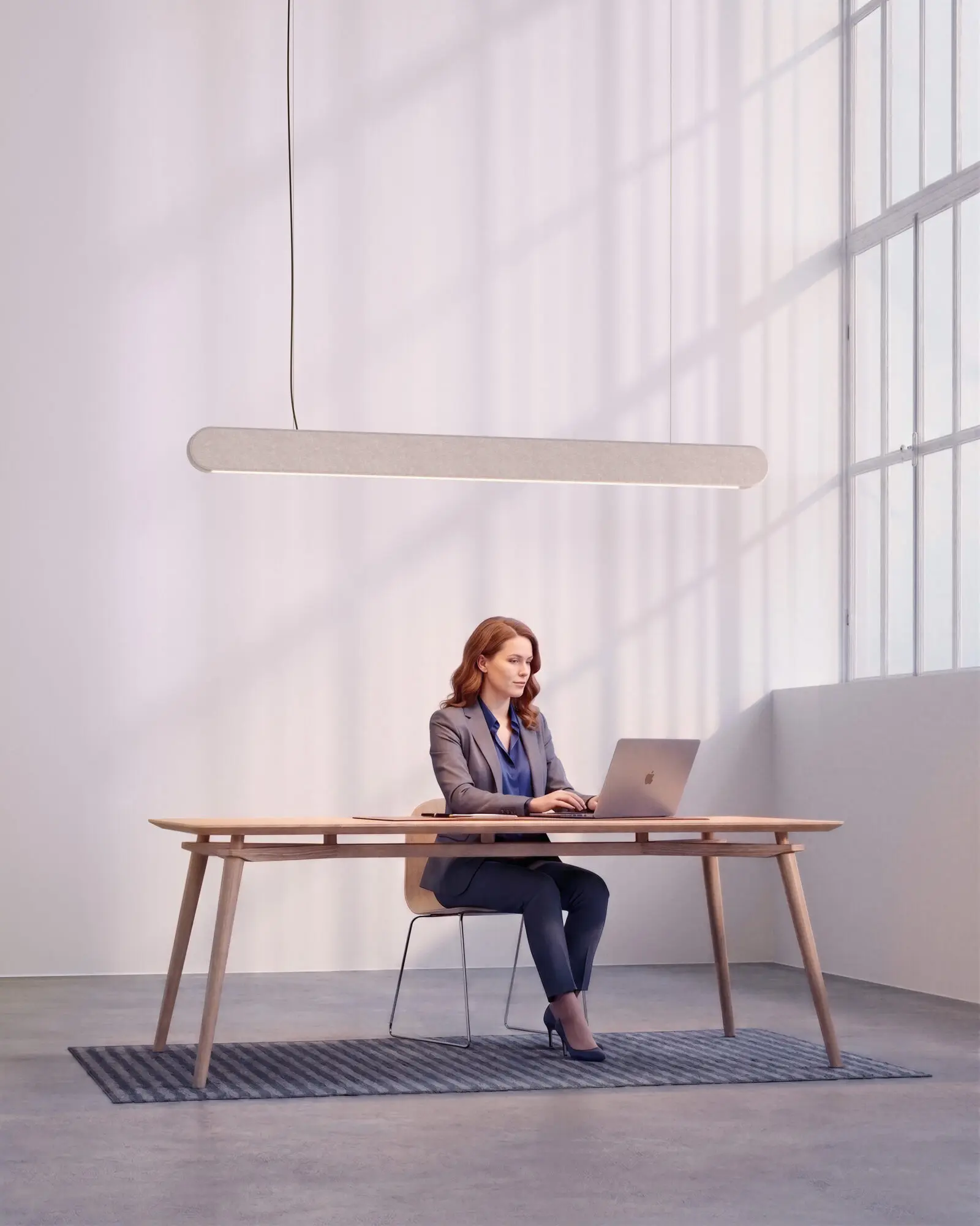 Acoustic pendant light kipu 184 for workspaces color sand arena